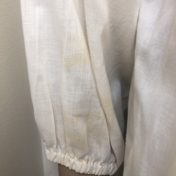 VTG 70s Carefree Fashions Cream Blouse Puff Sleeves Lace Boho Prairie Western - Picture 5 of 9